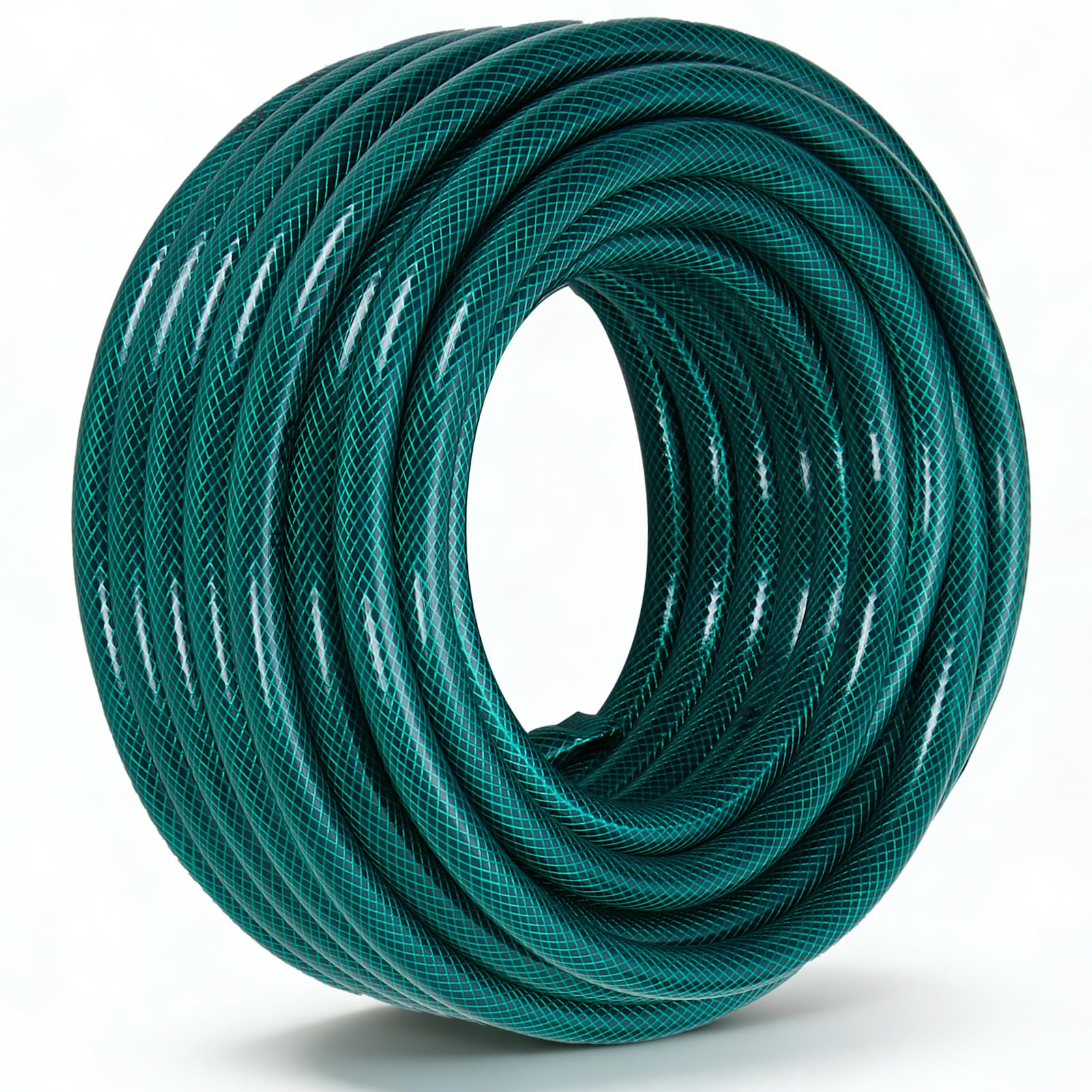 The Fellie 25m Garden Hose, 2 Layer Water Thicker Hose, Reinforced PVC Water Hose Resistance to UV, Easy Storage, Algae Resistant, for Garden Irrigation, Hot Tub, Pool. (12mmx2mmx25m, Green)