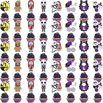 40PCS Night Before Christmas Cupcake Toppers - Night Before Christmas Cake Topper Halloween Cake Decorations Ghost Cupcake Toppers