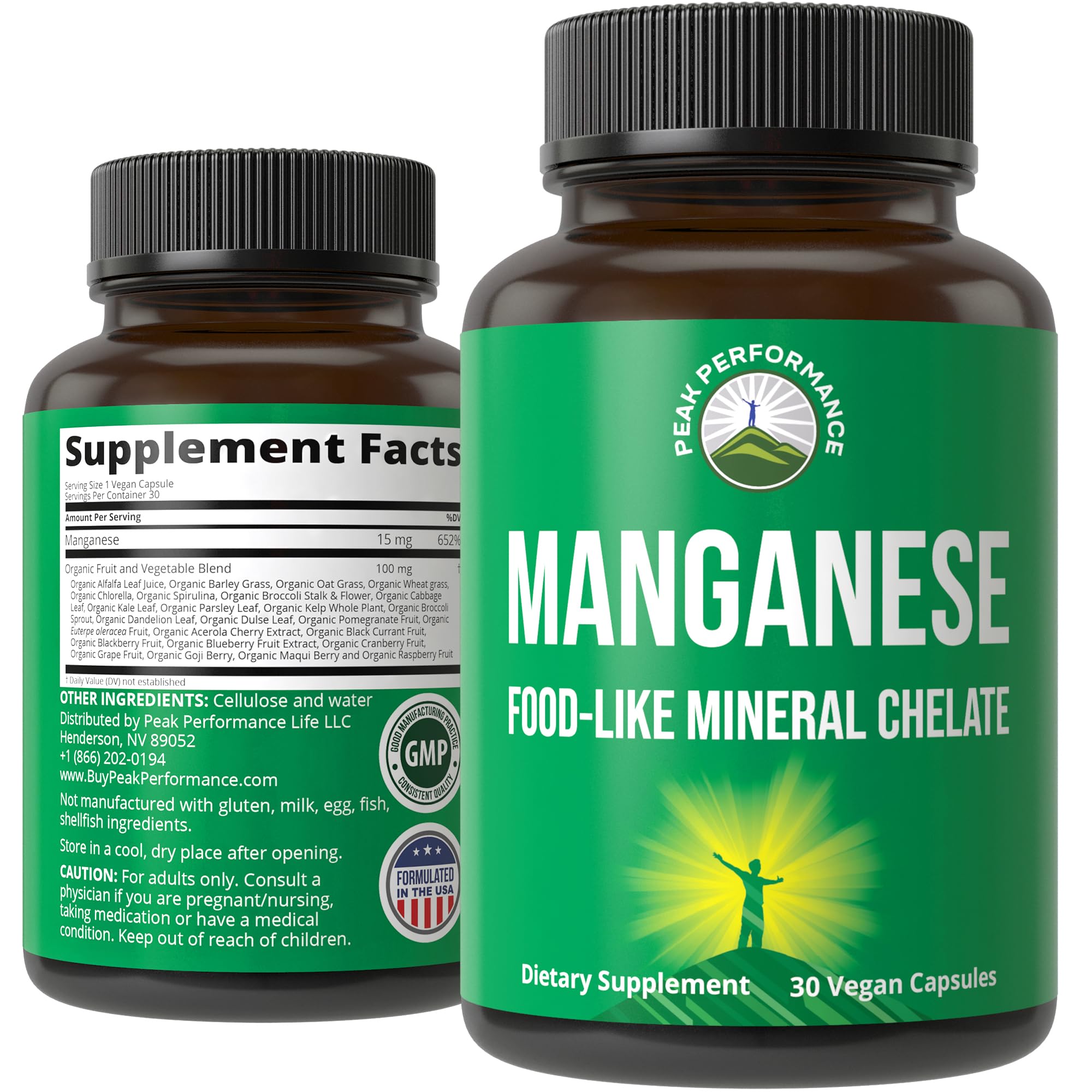 Manganese Supplement Food Like Mineral Chelated for Superior Absorption