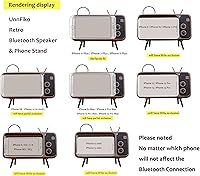 Vista 7 de UnnFiko Altavoces Bluetooth inalámbricos estilo retro TV, soporte de escritorio de dibujos animados, universal para Samsung iPhone X 11, 12, 13, 14