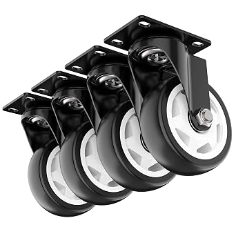 4 inch Caster Wheels Heavy Duty Swivel Casters Set of 4 with no Brake Max Load Capacity 1200lbs