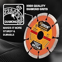 Vista 4 de Hoteche 3 cuchillas de corte de diamante de 4-1/2 pulgadas para amoladora angular, hoja de corte en seco/húmedo para ladrillo, mampostería