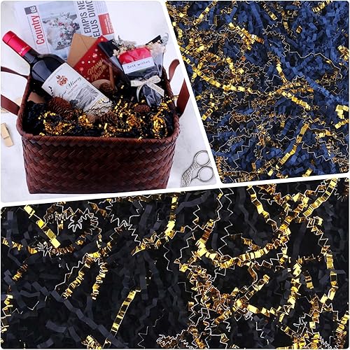Miniatura 62 de Relleno de papel de corte arrugado de 8 onzas (1/2 libras), envoltura de regalo y relleno de cesta de regalo para Navidad, Halloween y decoraciones