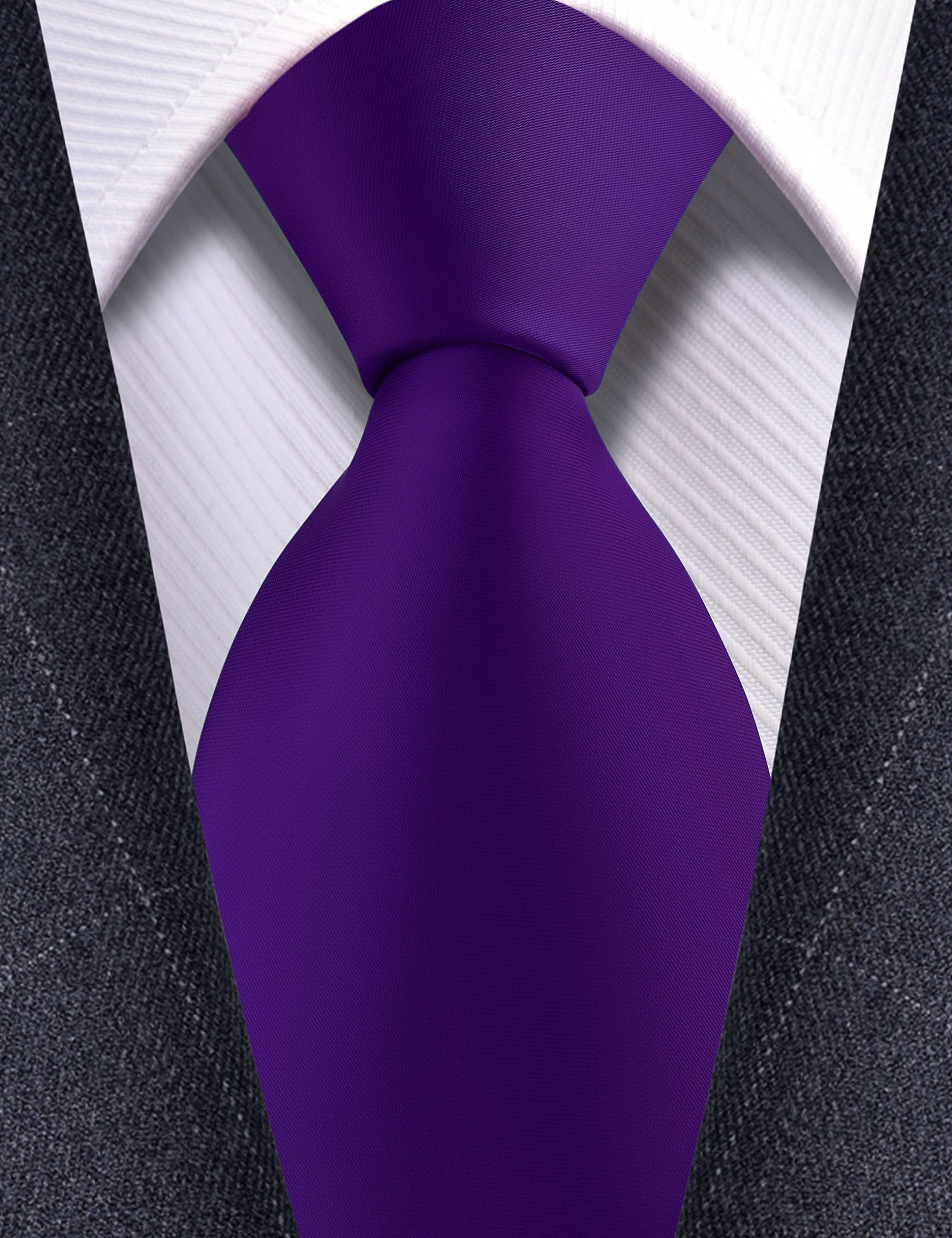 'Branduce 3.15''（8cm） Mens Solid Satin Tie Pure Color Necktie + Gift Box'