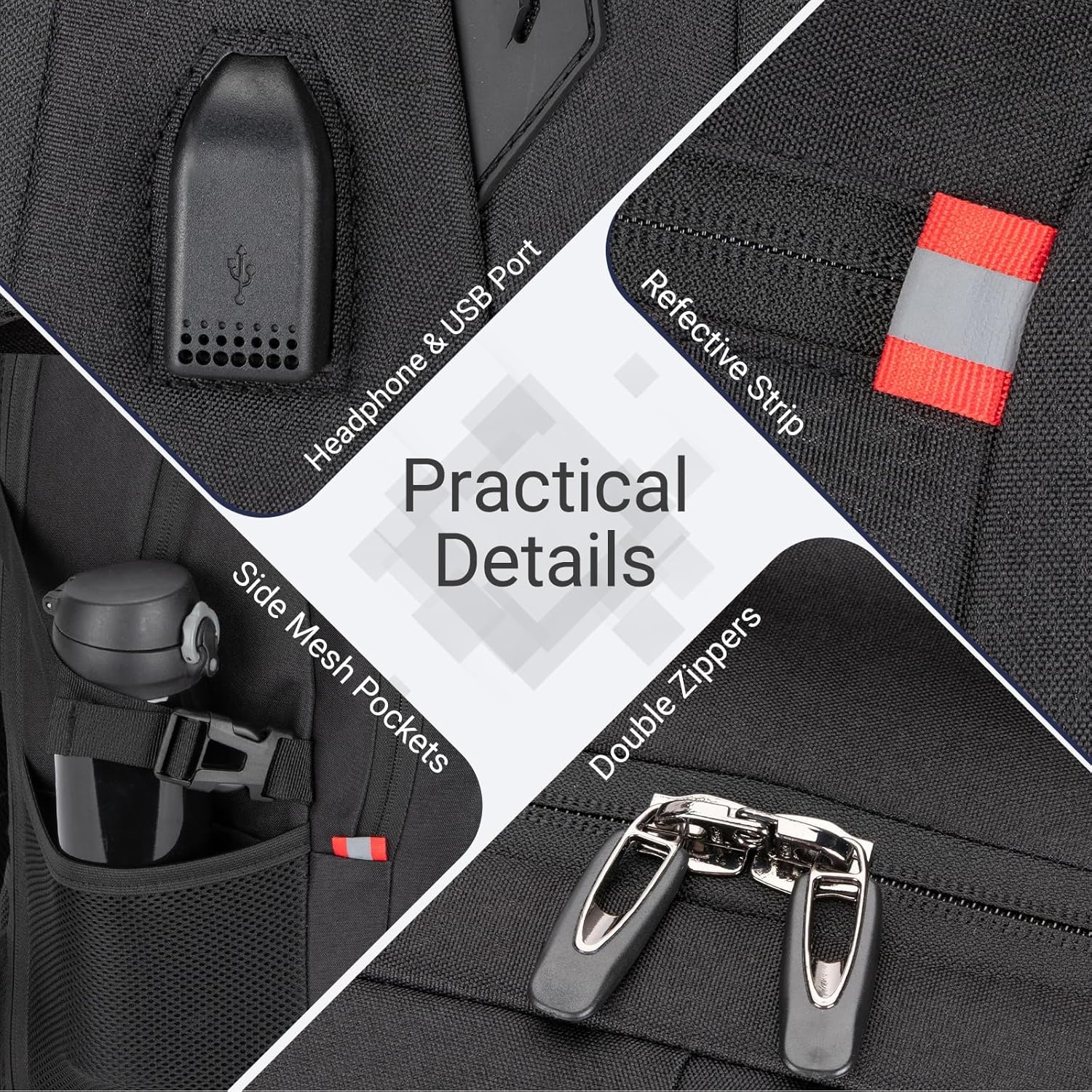 40L Expandable Laptop Backpack, Anti-thief Travel Backpack with USB Charging Port, Airline Approved Business Waterproof Carry on Luggage, Fits 15.6" Laptop for Men Women - Image 5