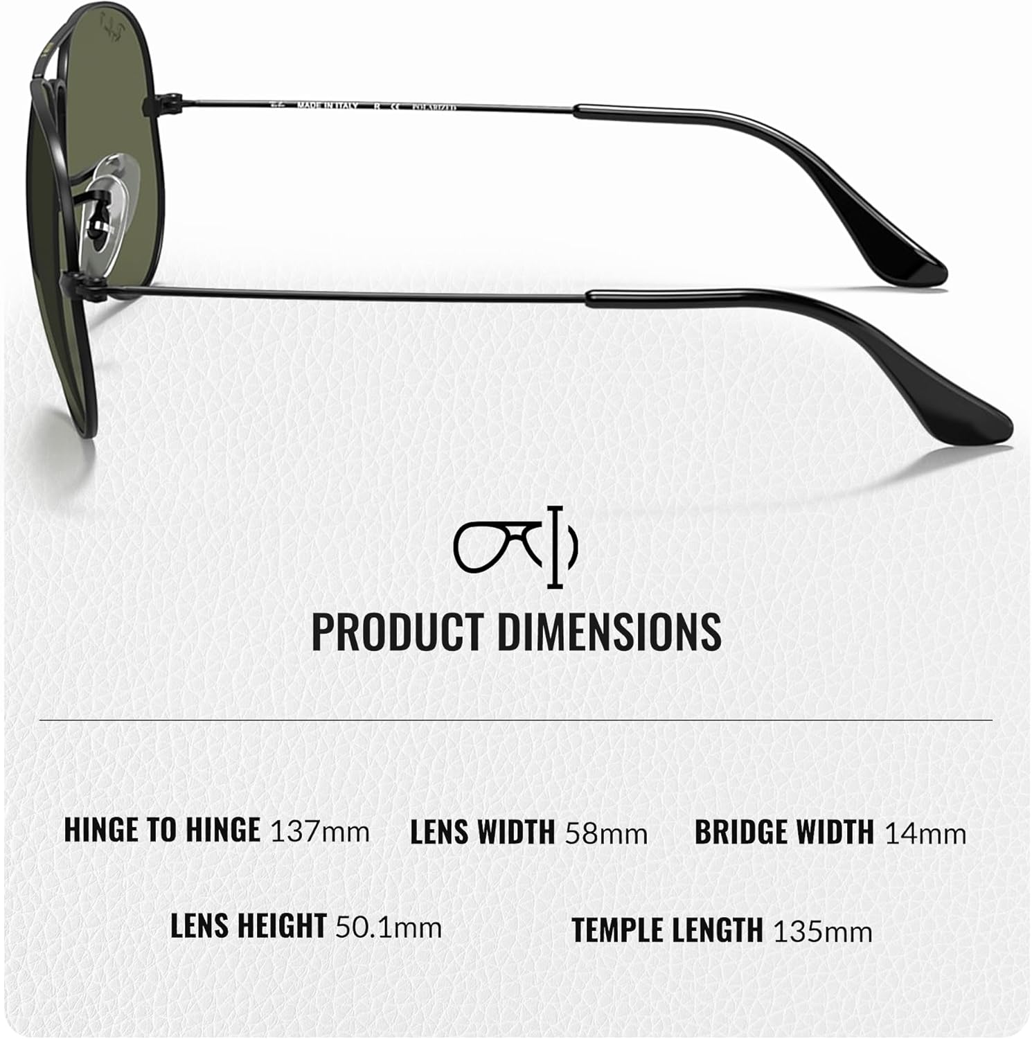 Ray-Ban RB3025 AVIATOR CLASSIC Pilot Shaped Sunglasses for Men & Women with Official RAYBAN Eyewear Kit - Image 5