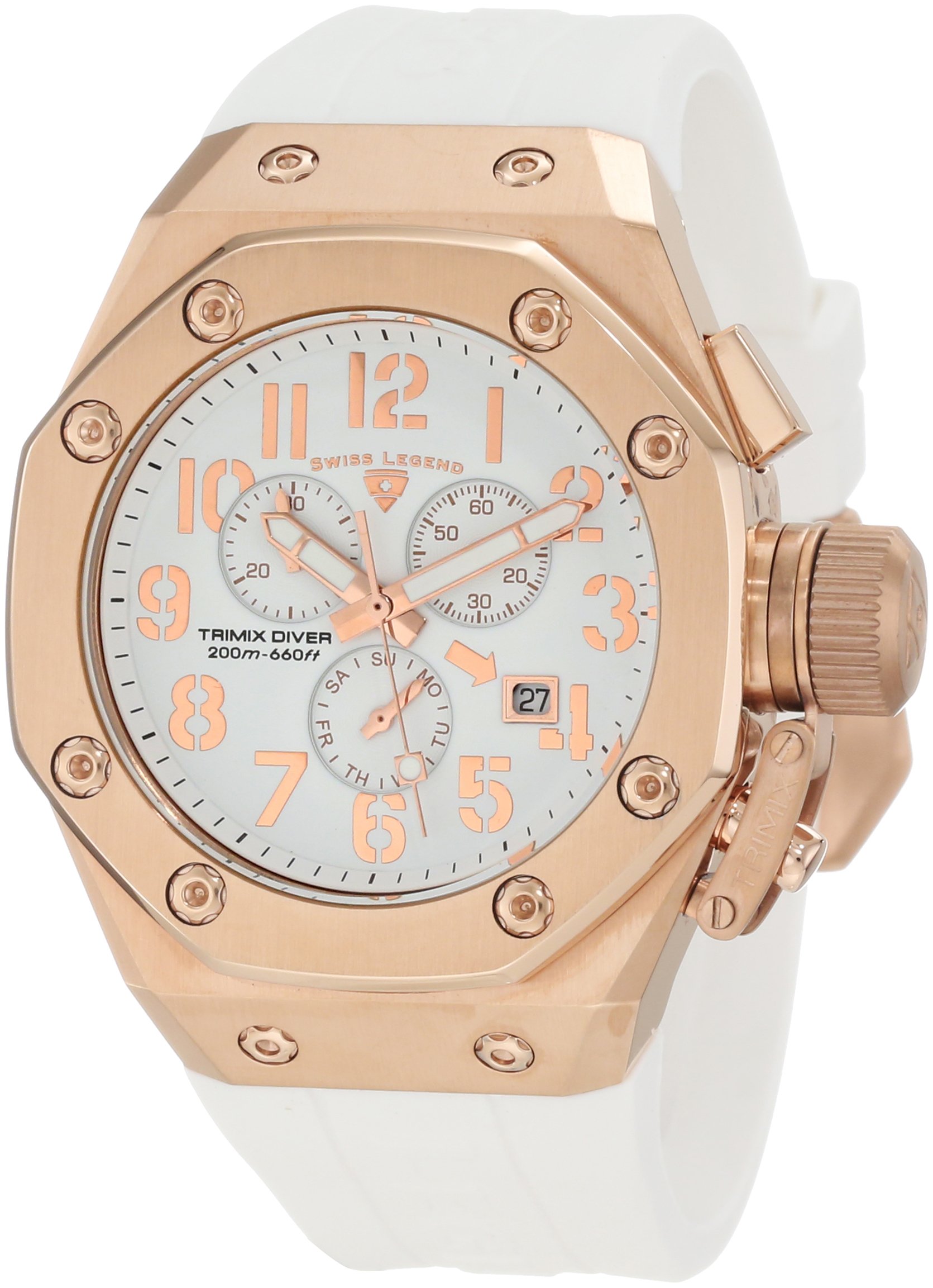 Swiss Legendmens 10541 Rg 02 Wa Trimix Diver Chronograph White