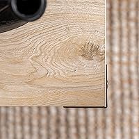 Vista 27 de Walker Edison Sedalia - Moderna mesa lateral de estilo casa de campo con laterales en X de metal, paquete de 1 unidad, roble rústico Gris (Grey Wash)