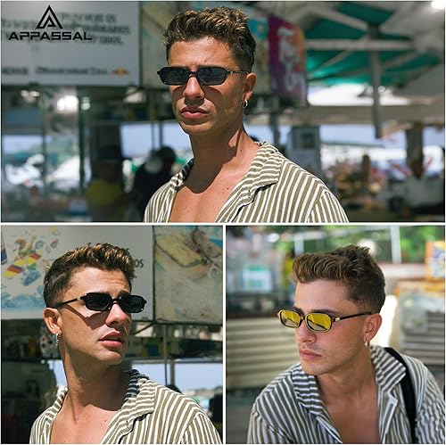 Miniatura 3 de Gafas de sol rectangulares retro para mujer, estilo vintage, a la moda, divertidas, pequeñas, cuadradas, de los años 90, 2025 AP3698