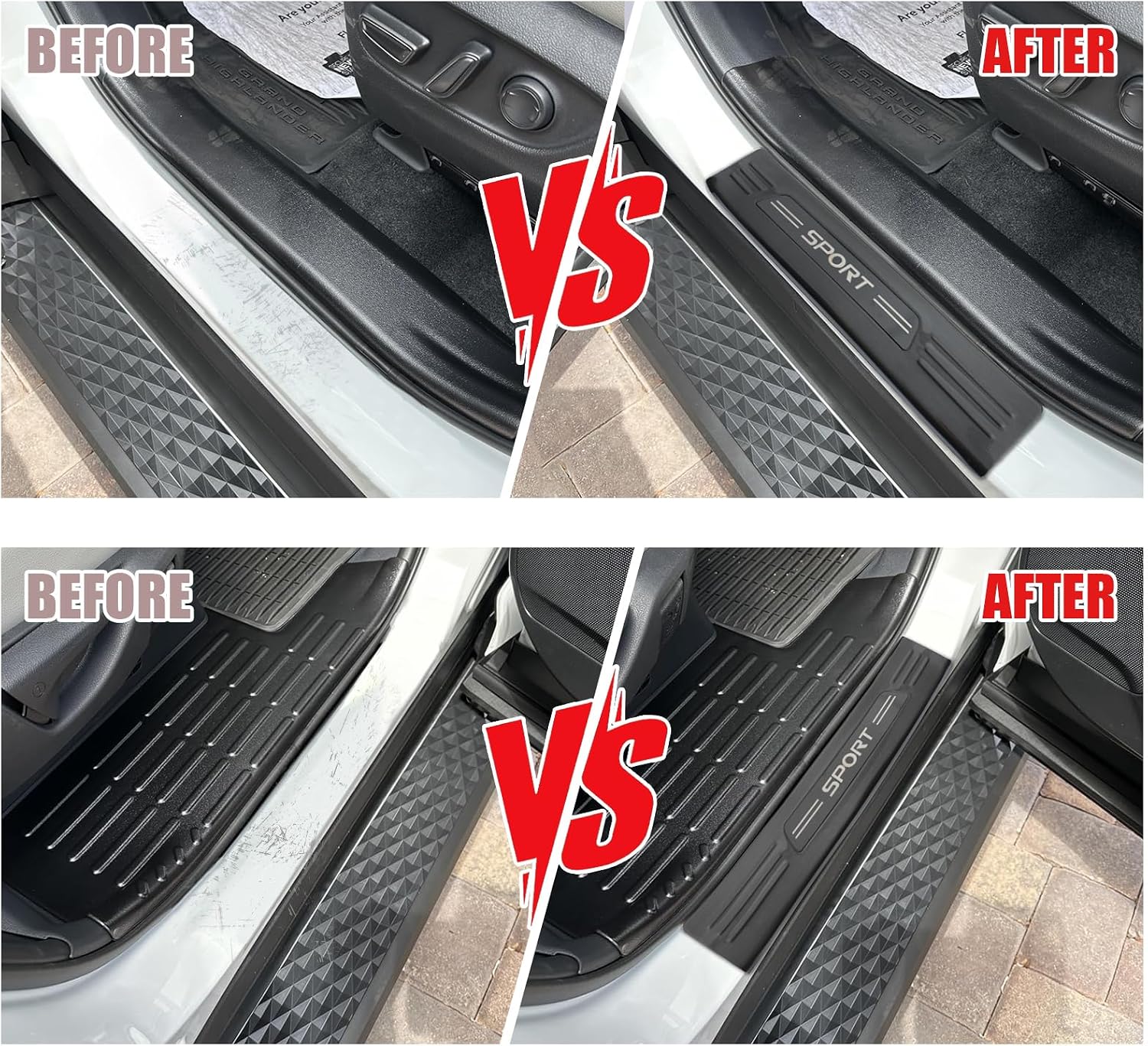 Door Sill Protector for Toyota Grand Highlander LE/XLE/Limited/Platinum/Hybrid 2024 2025 Door Sill Guards(Black)