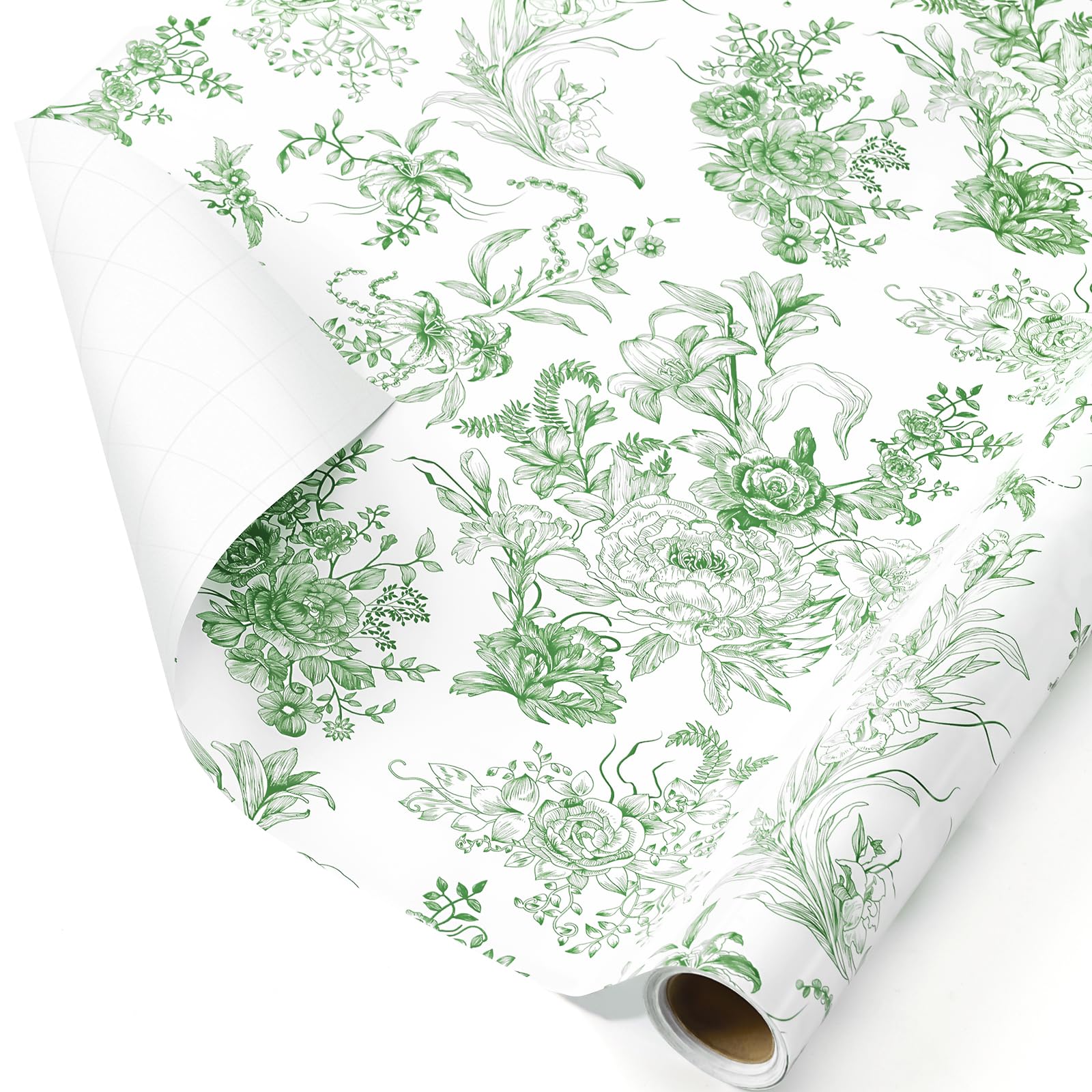 WERNNSAI Pink Floral Wrapping Paper - 1 Roll 43 cm x 10m Pink Flower Wrapping Paper Vintage Floral Gift Wrap for Women Girls Birthday Wrap Wedding Bridal Shower Gift Mothers Day — view 37