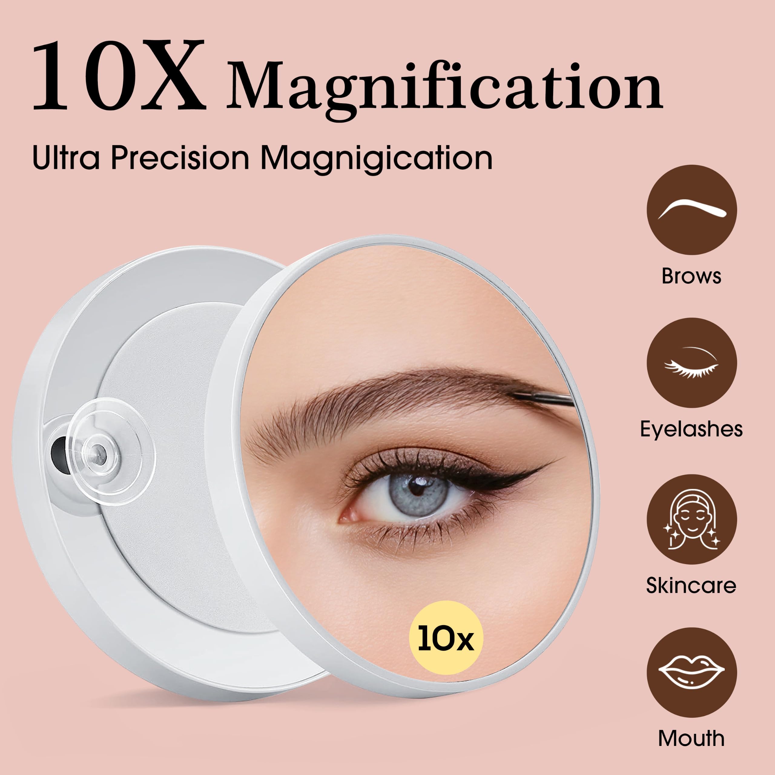Kotdning Vanity Mirror - 9 Dimmable Lights & 10x Magnification -5 Kotdning Vanity Mirror - 9 Dimmable Lights & 10x Magnification -5