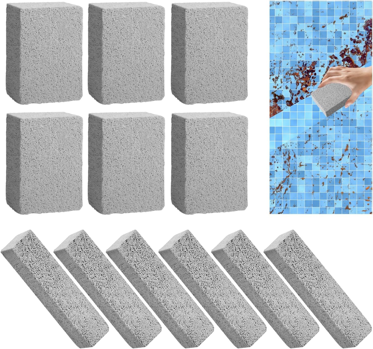 Pool Pumice Stone and 5 inch Stainless Steel Pool Brush