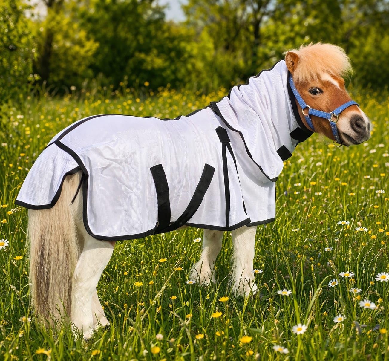 Fliegendecke + Halsteil, abnehmbar Netz fest 65 70 75 80 85 90 95 100 cm Minishetty Falabella Shetty Fohlen Tysons Breeches (90 cm)