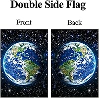 Vista 35 de Paisaje de fantasía con piedras, lámparas, flores, árboles, luna y mariposas, bandera de jardín de 12 x 18 pulgadas, pequeña vertical de doble cara