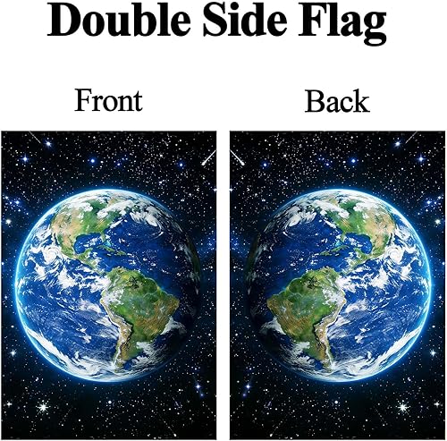 Miniatura 35 de Paisaje de fantasía con piedras, lámparas, flores, árboles, luna y mariposas, bandera de jardín de 12 x 18 pulgadas, pequeña vertical de doble cara