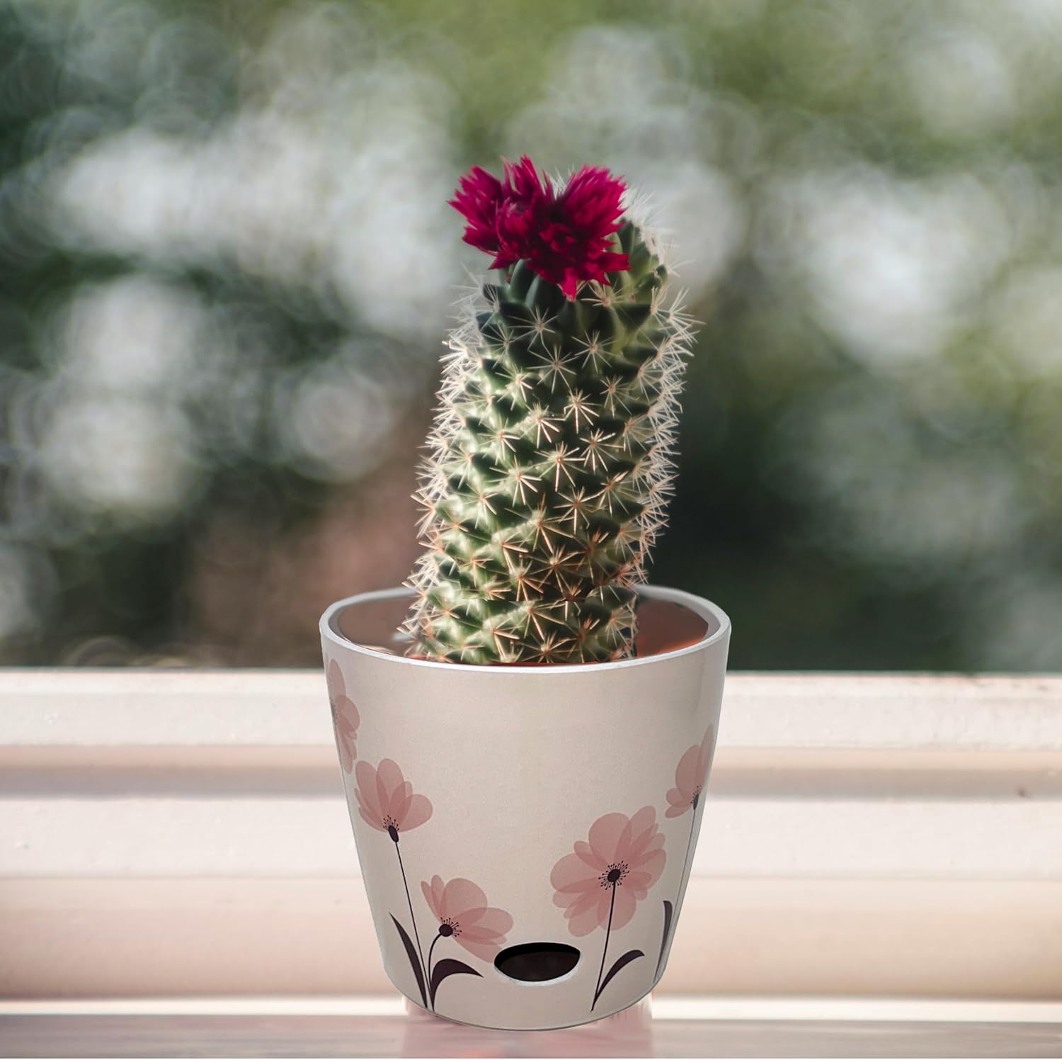 7” Self-Watering Pot – Eco-Friendly Bamboo Planter, Biodegradable & Plastic-Free, Indoor/Outdoor Plant Pot with Built-in Water Well for Healthy Root Growth