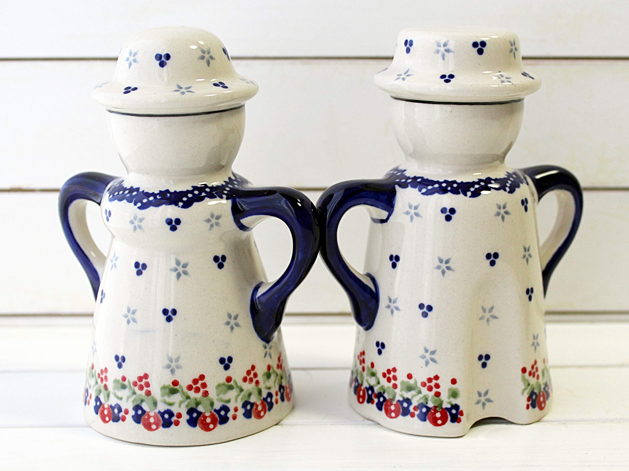 【本場現地購入】ポーランド食器＊卓上塩胡椒入れ＊希少品＊一点もの＊超美品 ポーランド食器 塩胡椒調味料入れ ポーリッシュポタリー