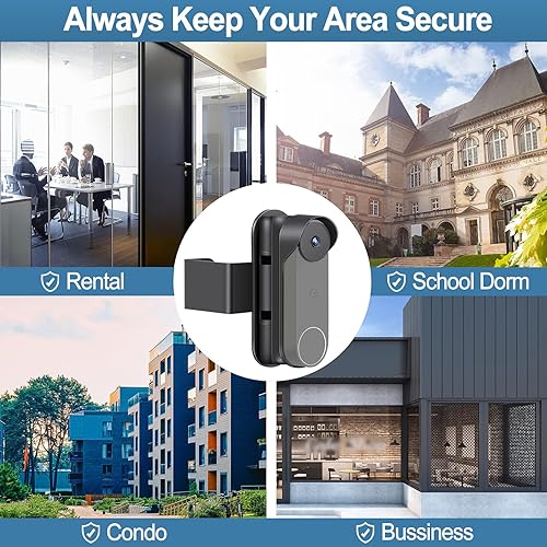 Miniatura 7 de Soporte horizontal ajustable para timbre Google Nest (batería), soporte sin taladro para cámara de timbre de Google, ángulo ajustable (40° izquierdo