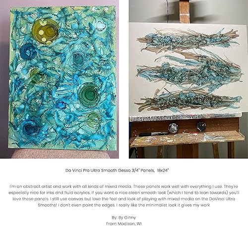 Da Vinci Pro Paneles de yeso ultra suaves, superficie lisa y sedosa para caseínas, témpera de huevo, trompe L'Oeil, grafito, lápiz de color,