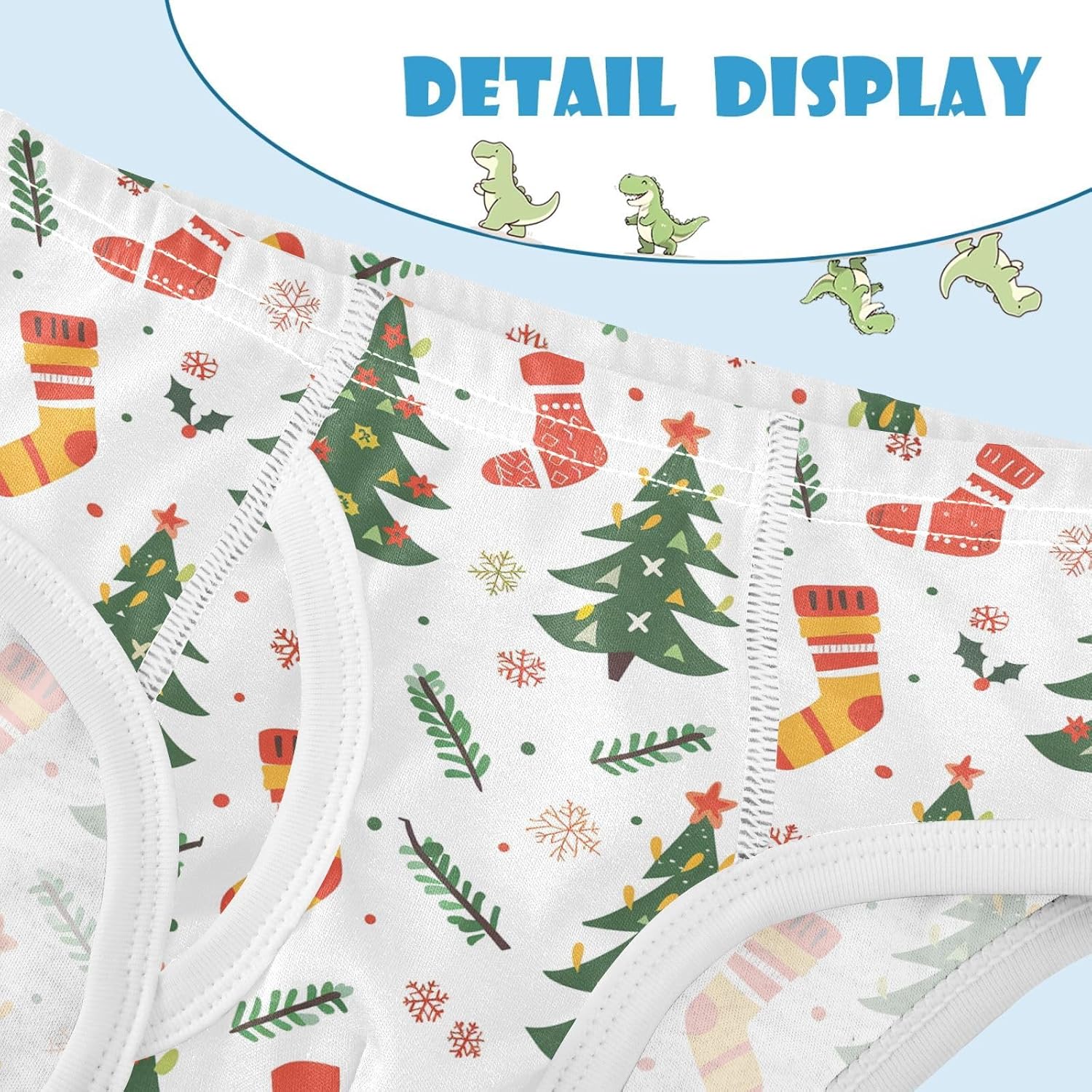 visesunny Boys Cotton Underwear Cartoon Christmas Tree Printed Toddler Soft Training Briefs Size 2T-8Y for Kids