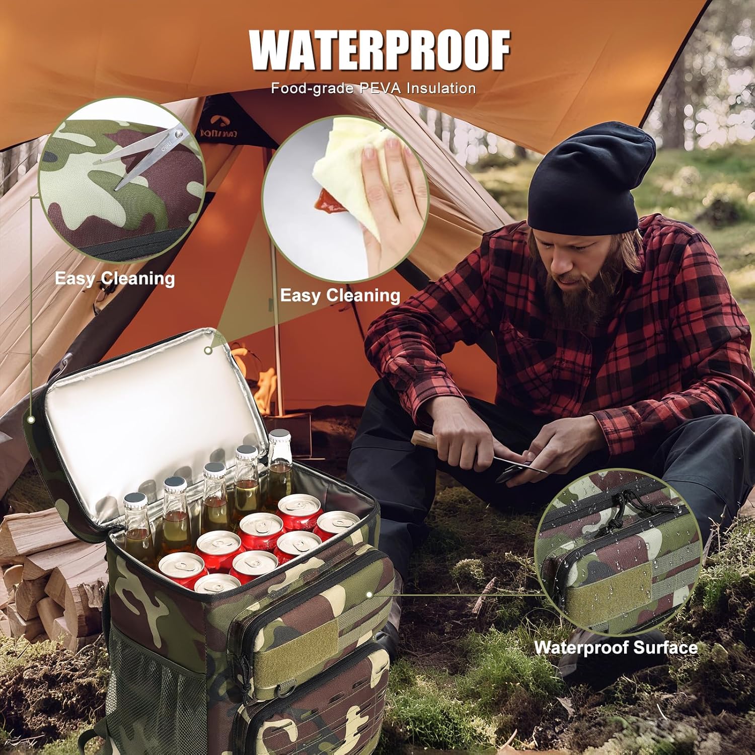 Backpack Coolers Insulated Leak Proof, 36 Cans Large Cooler Backpack Insulated Waterproof. Soft Cooler Bag for Beach Travel Outdoor Camping Picnic - Image 6