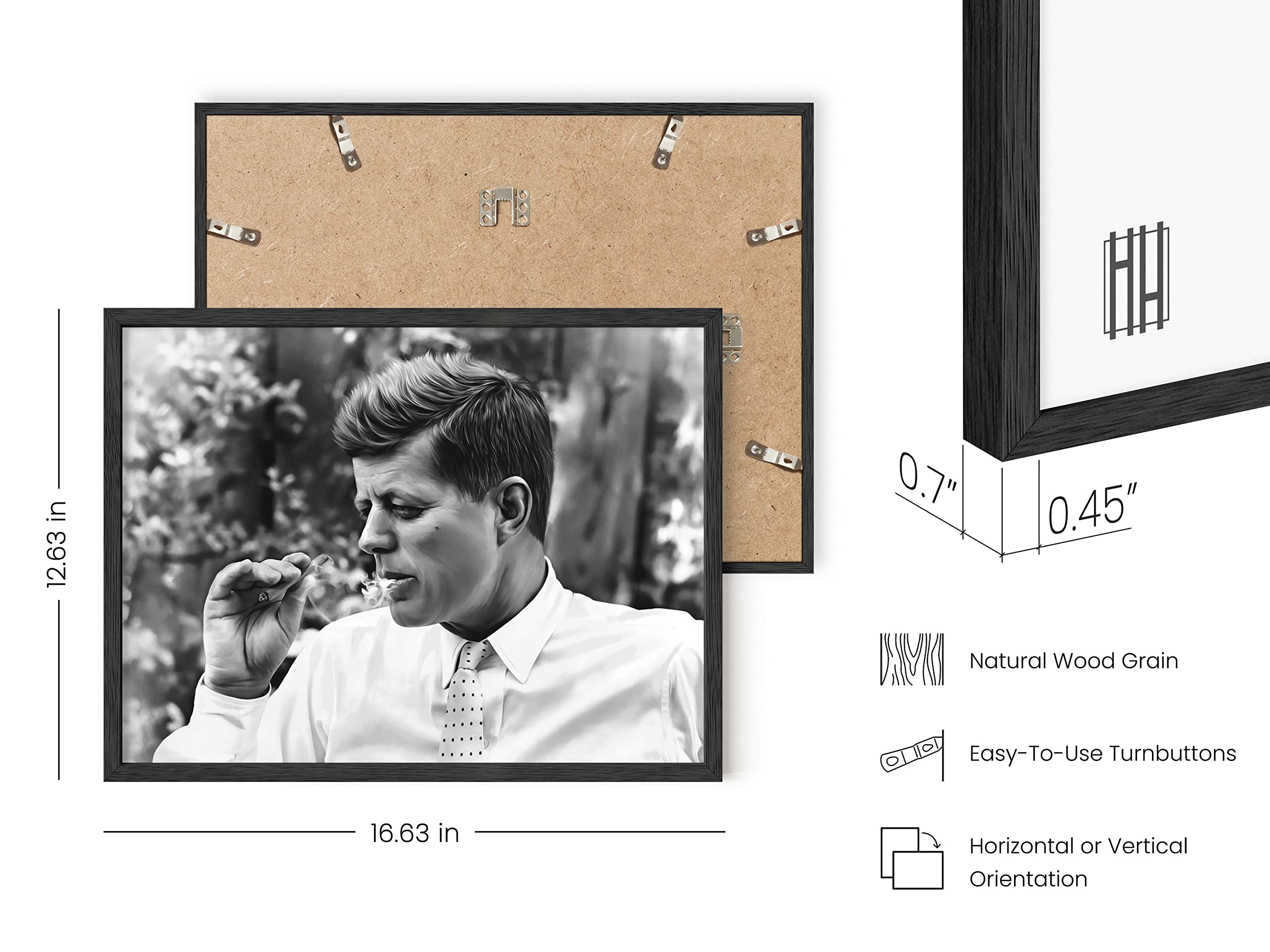 Amazon.com: HAUS AND HUES JFK Smoking Wall Art for Men - Cool