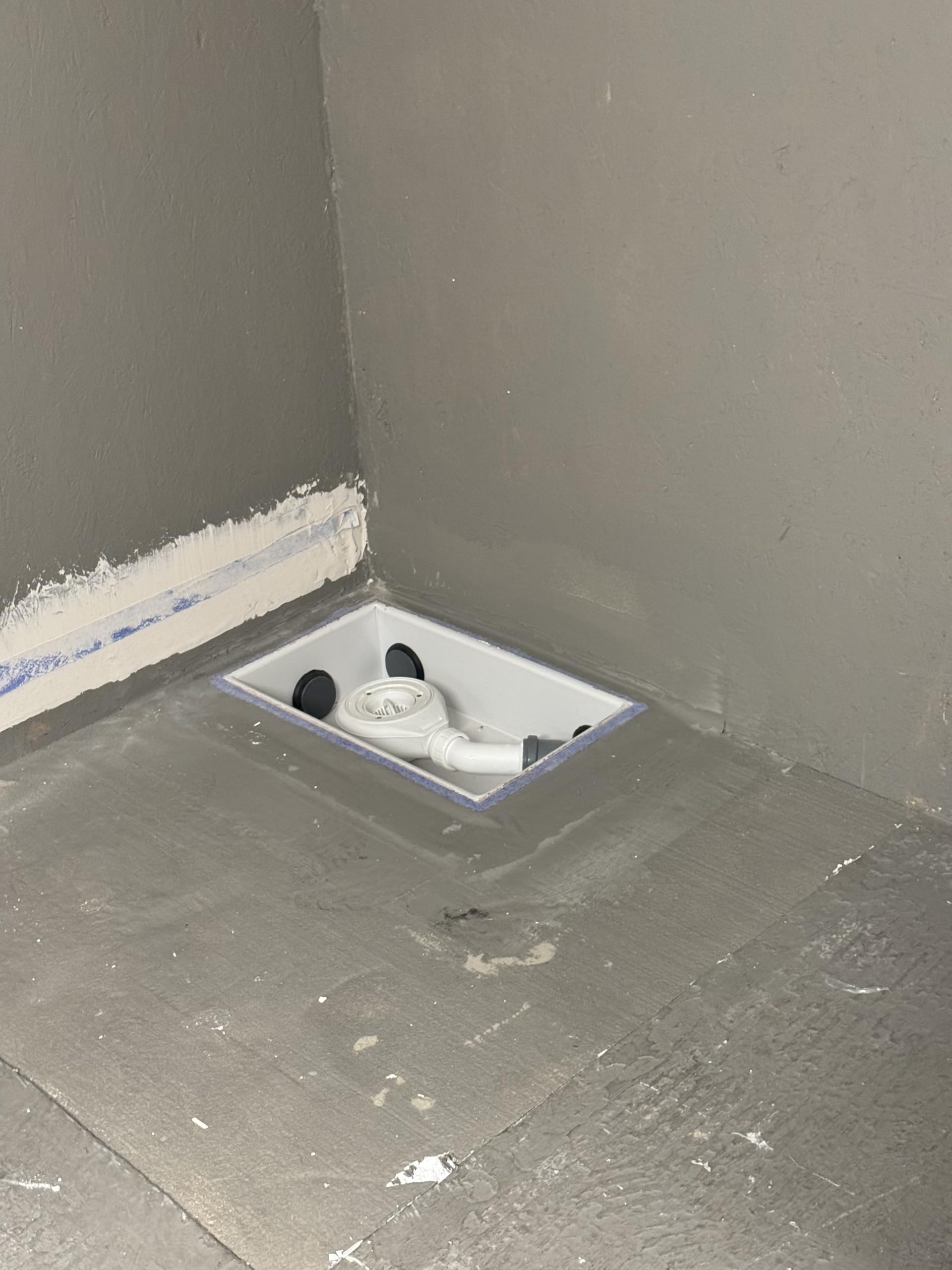 Caja de desagüe para platos de ducha y bañeras, 47,5 x 28 x 7,5 cm, caja hermética para sistema de desagüe