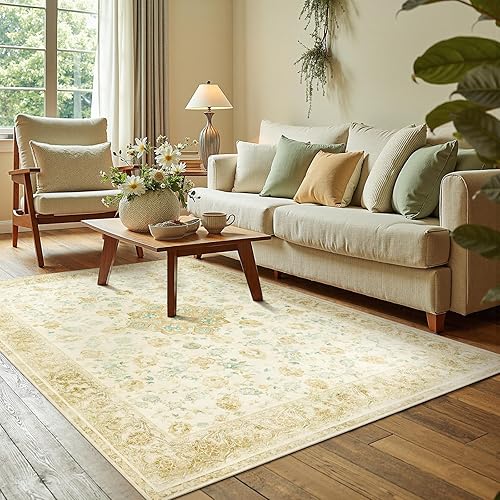 Vista 51 de jinchan Alfombra de pasillo lavable de 2 x 10 pulgadas, estilo vintage, envejecida, para interiores, delgada, tradicional, con estampado floral