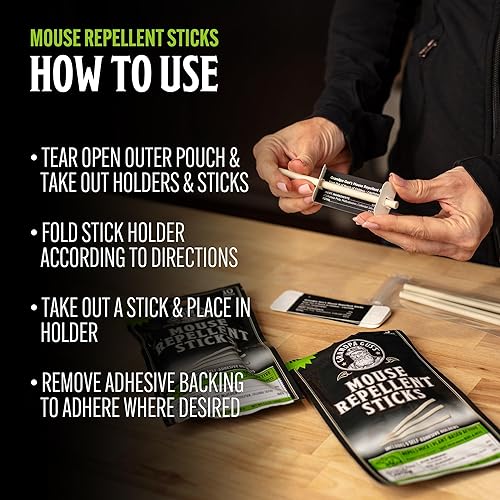 Miniatura 4 de Grandpa Gus's Repelente Natural de Ratas en Barra, Entrega Patentada de Aroma Concentrado a Menta, Repelente de Roedores Humanitario a Base de