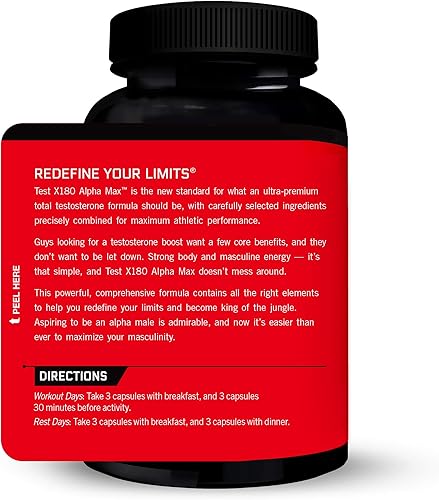 Miniatura 3 de FORCE FACTOR Prueba X180 Alpha Max Total Testosterona y Óxido Nítrico Booster para Hombres con Semilla de Alholva y Tribulus para aumentar el flujo