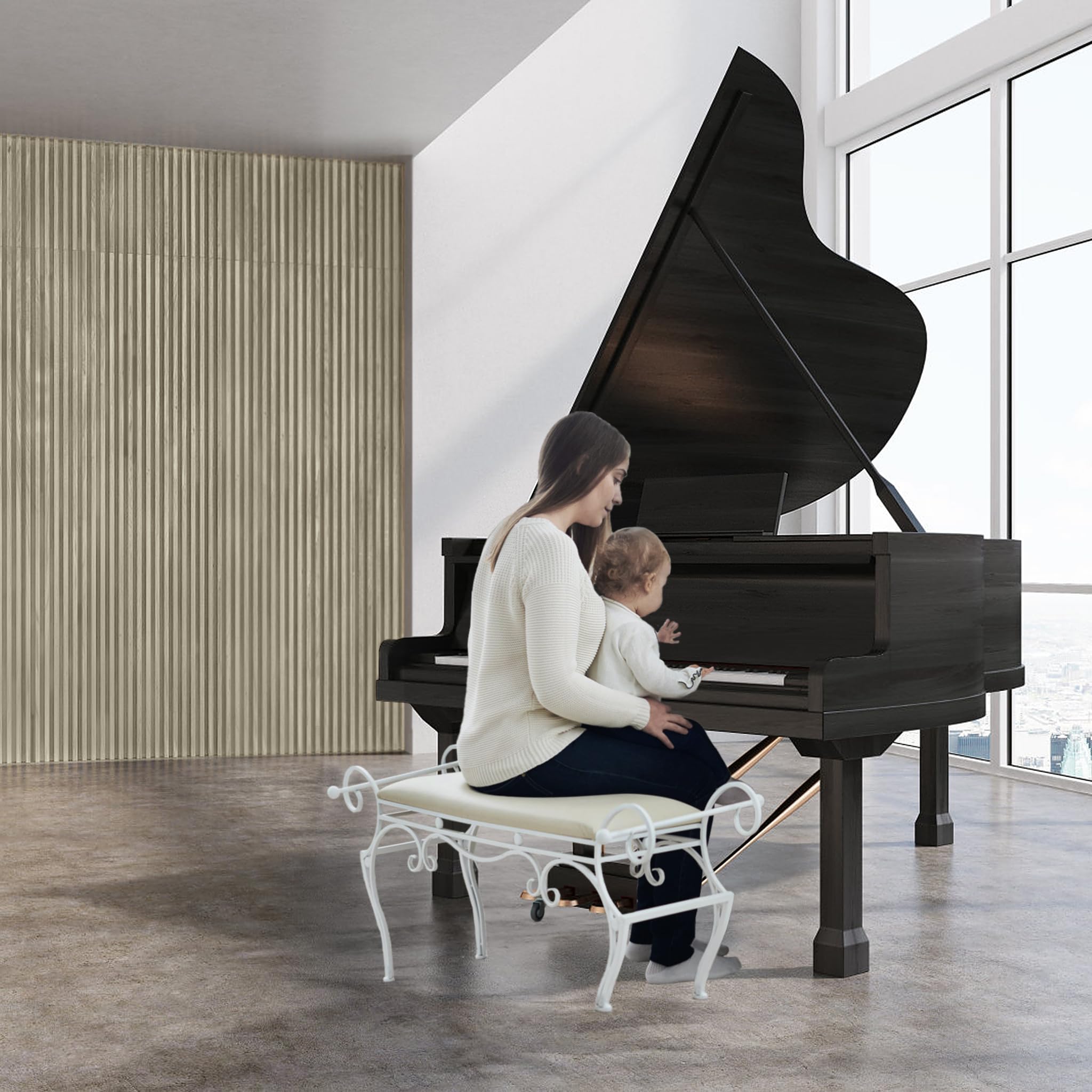 ACXIN Zestaw 2 paneli akustycznych drewnianych 3D panele ścienne drewniane Eiche prawdziwe forniry drewniane na filcu akustycznym 120 x 60 cm panele ścienne ścienne okładziny akustyczne na korytarz