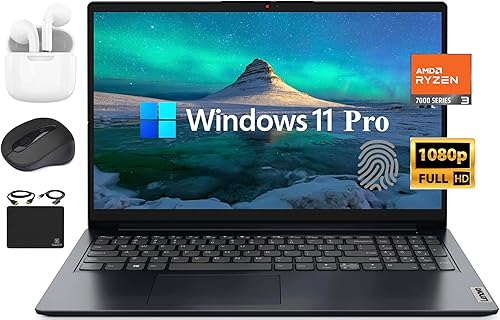 Lenovo IdeaPad Laptop 2024 Flagship, pantalla FHD de 15.6 pulgadas, AMD Ryzen 3 7320U (4 núcleos, hasta 4.1 GHz), 8 GB LPDDR5, 512 GB SSD, gráficos