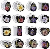 16-Piece Silicone Jewelry Mold Set - Oval Pendant, Resin Clay 3D Molds for Casting, Candles, Food Grade Reusable