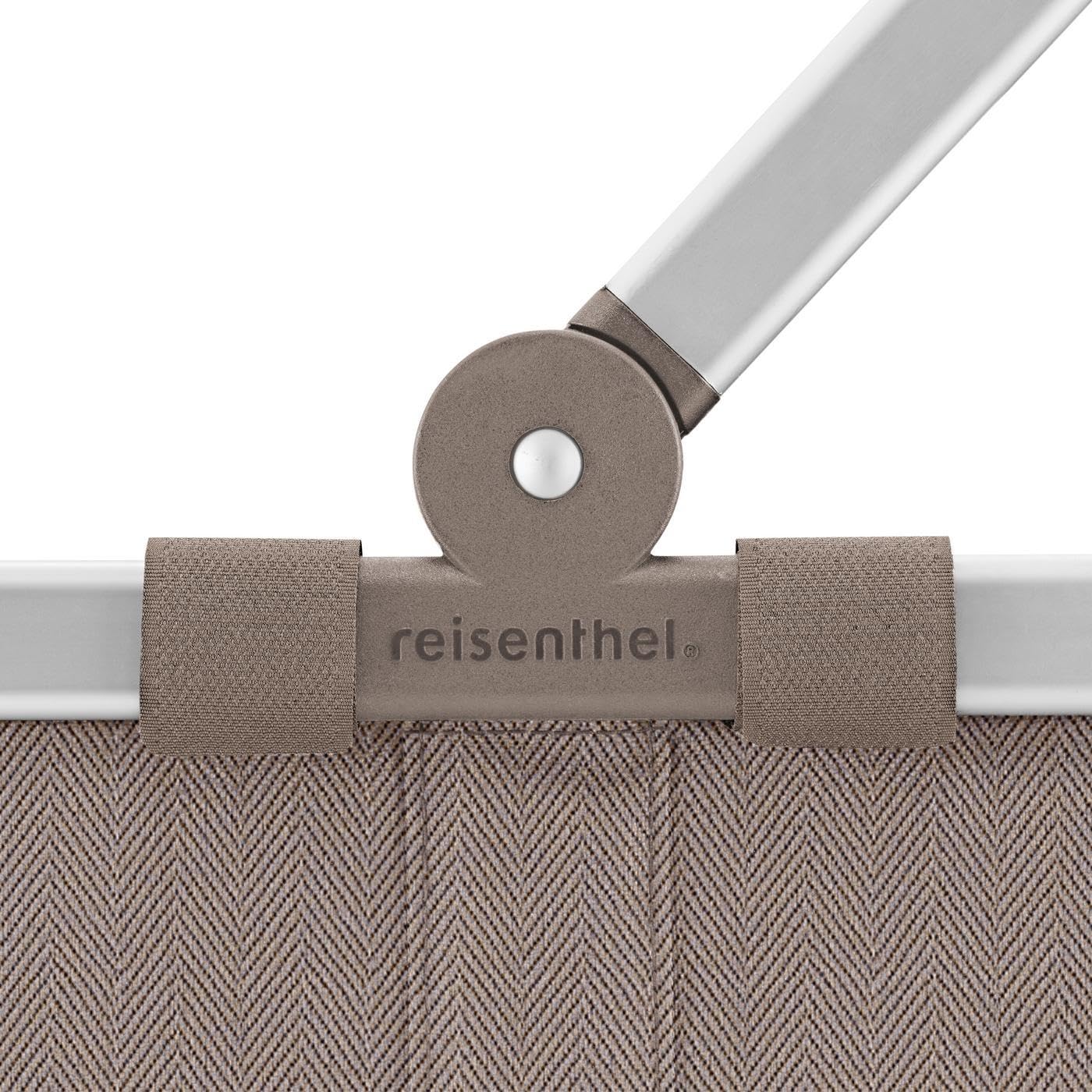 reisenthel Carrybag – Robusto cestino per la spesa con ampio spazio e pratica tasca interna – Design elegante e impermeabile, A spina di pesce moka, casual ed elegante