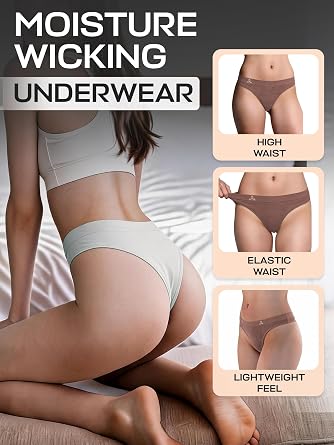 Balanced Tech Women's Seamless Thong Panties 3-Pack - Assorted Colors