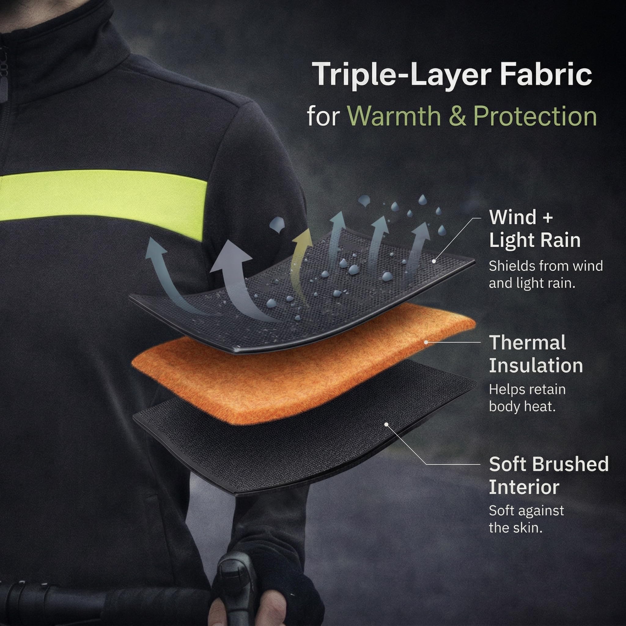 Przewalski Radtrikot Damen, Thermo Fahrradbekleidung Damen mit 3 Rückentaschen für Straße und Bergfahrten