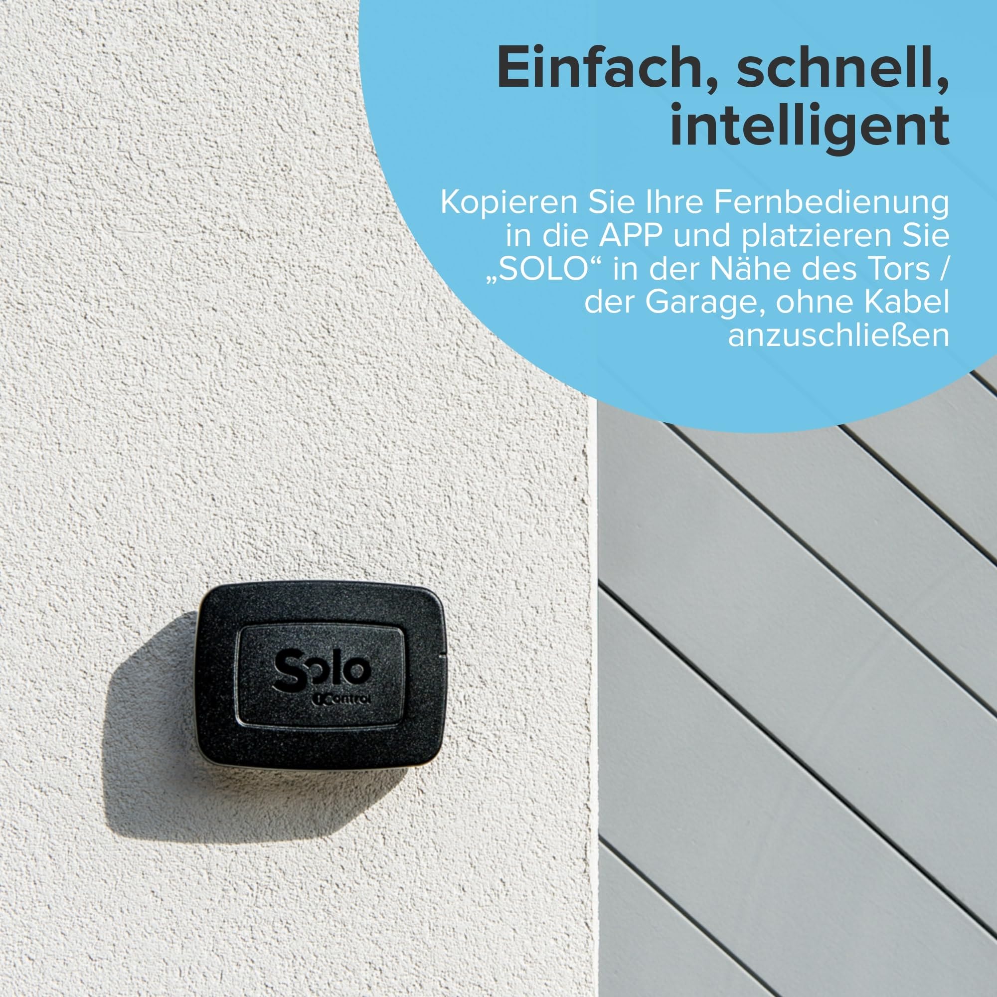 1Control Solo + LINK Smarter Toröffner mit Fernöffnung – Garagentor und Hoftor per Smartphone/App öffnen, Alexa, Google Home – Kompatibel mit 750+ Fernbedienungen Rolling Code – WLAN und Bluetooth
