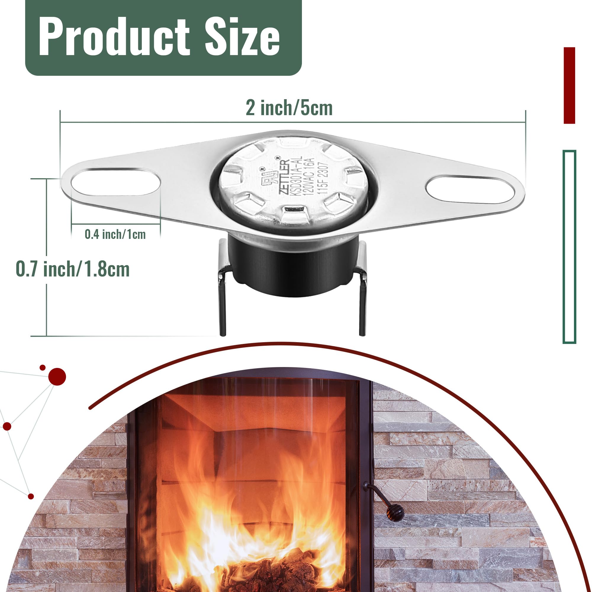 160 Degree Thermostat Fan Thermosta Thermal Switch For Fireplace