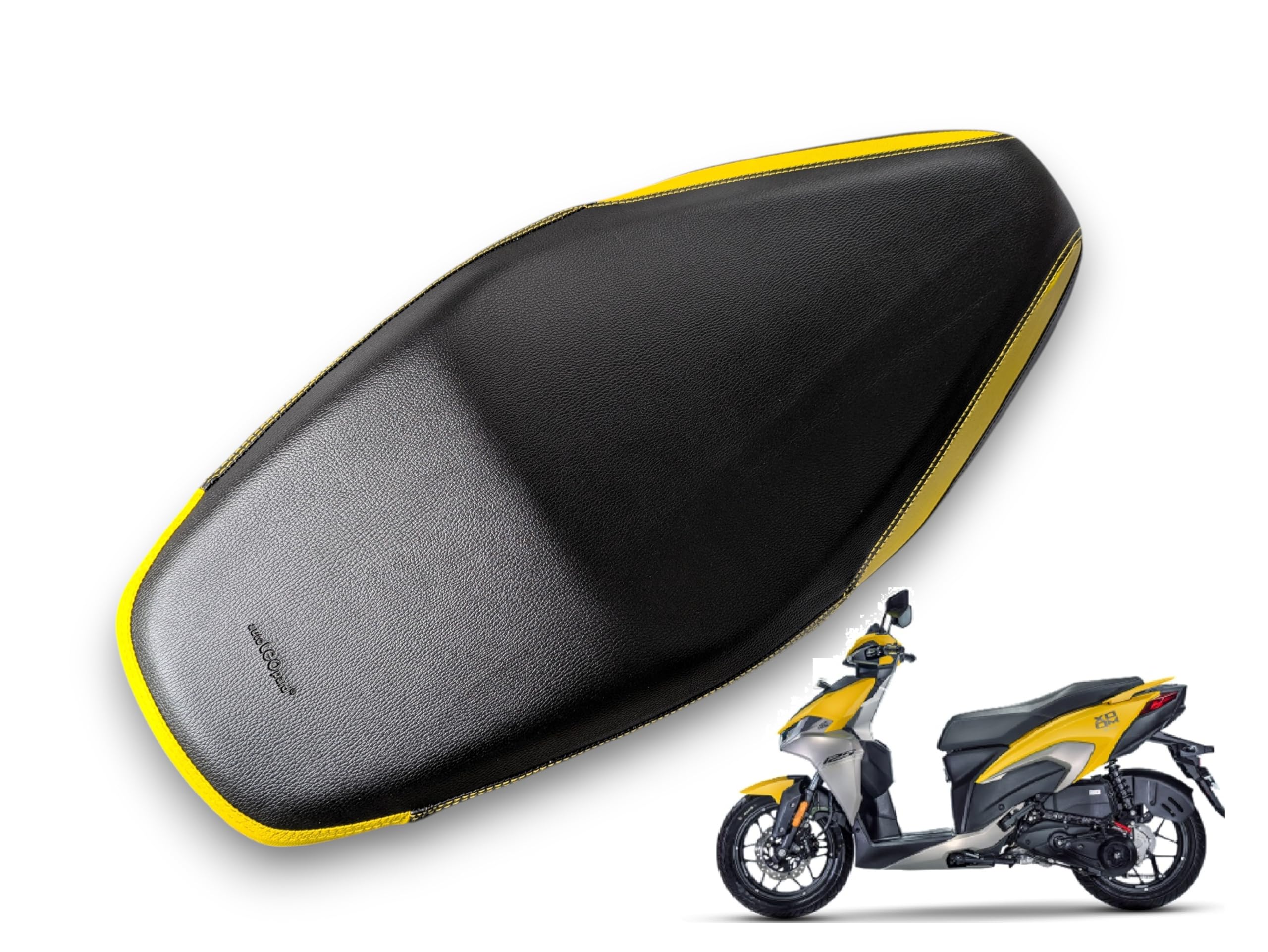 autoleopard xoom xtec 125 scooty seat Cover,pu Leather, Yellow Black Colour, Double Nylon Stitch.Water Proof All Weather Proof-image-44