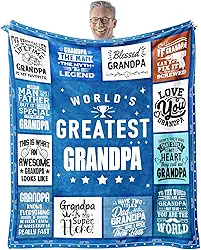 Cobertor de vovô para o dia dos pais para netos - 152,4 cm x 203,2 cm O maior cobertor do vovô do mundo - presente de aniversário de Natal para o avô melhores ideias de presentes para vovô