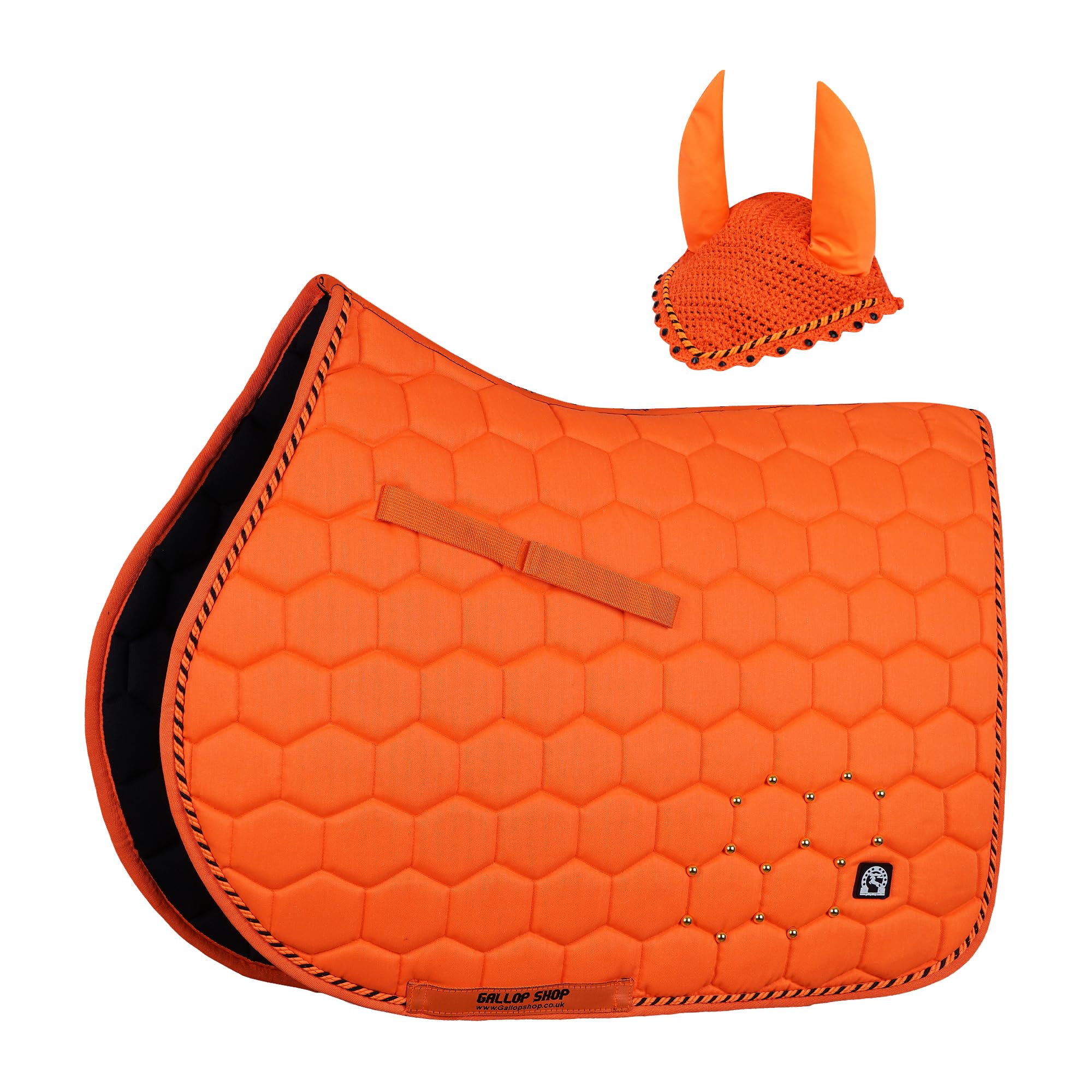 General Saddle Pad Football Box with Jewel, Horse Saddle Pad (F.Orange, Cob/Pony)