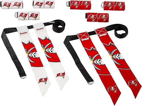 Vista 21 de Franklin Sports NFL - Conjuntos de fútbol con bandera del equipo de la NFL, cinturones + banderas, para niños + adultos, se adapta a cintura