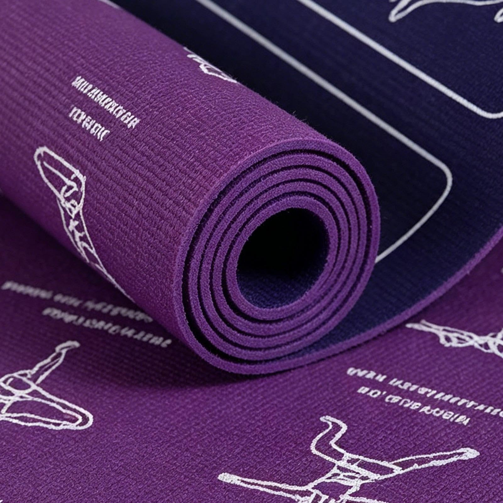 Tappetino Yoga con pose stretching a doppia faccia | Tappetino Da Allenamento Attrezzatura Sportiva Per Palestra Casa Playground Fitness Viaggio Allenamento Equilibrio Ginocchia