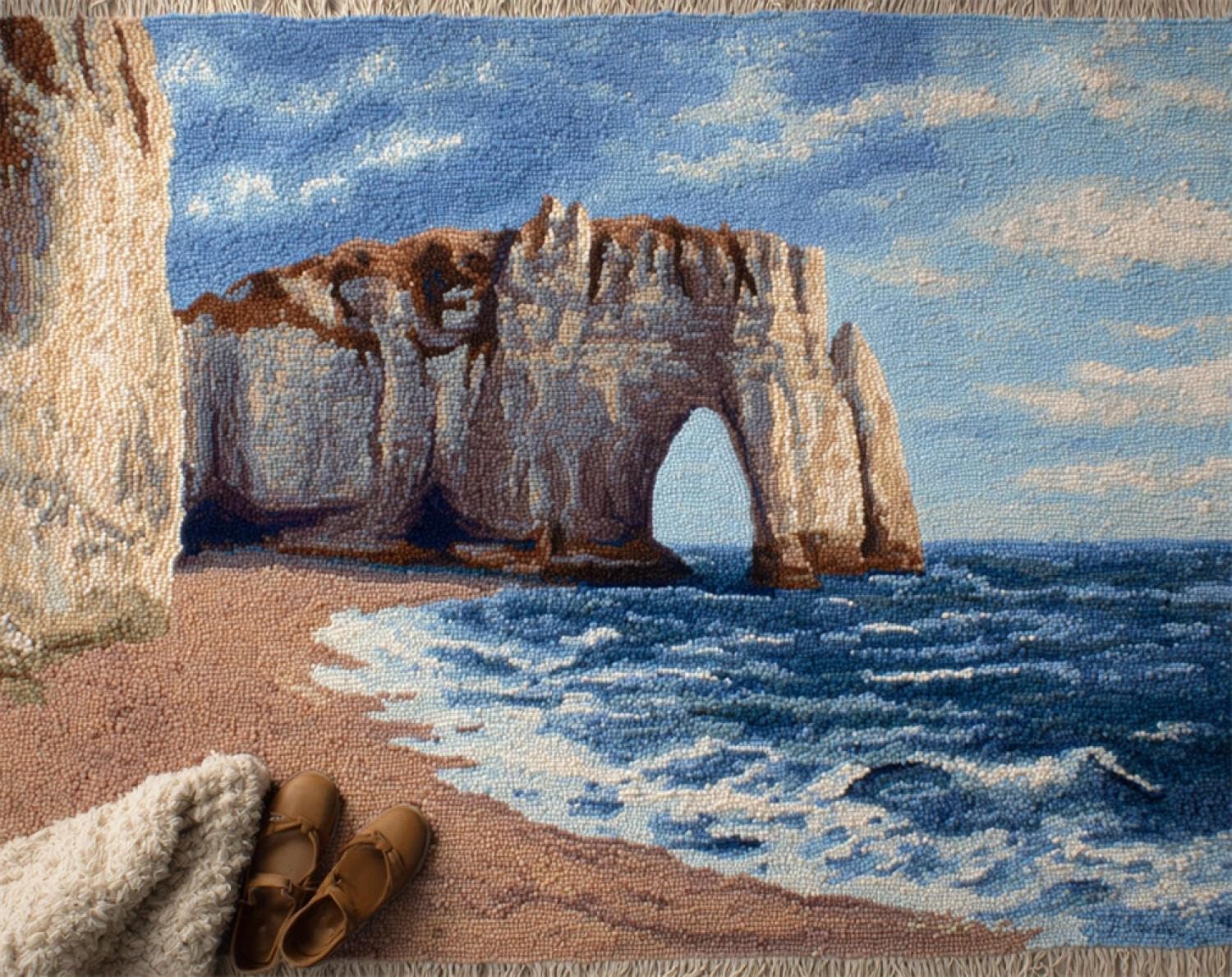 Henypt DIY Latch Hook Rug Kit Sheep by the River 90x120cm