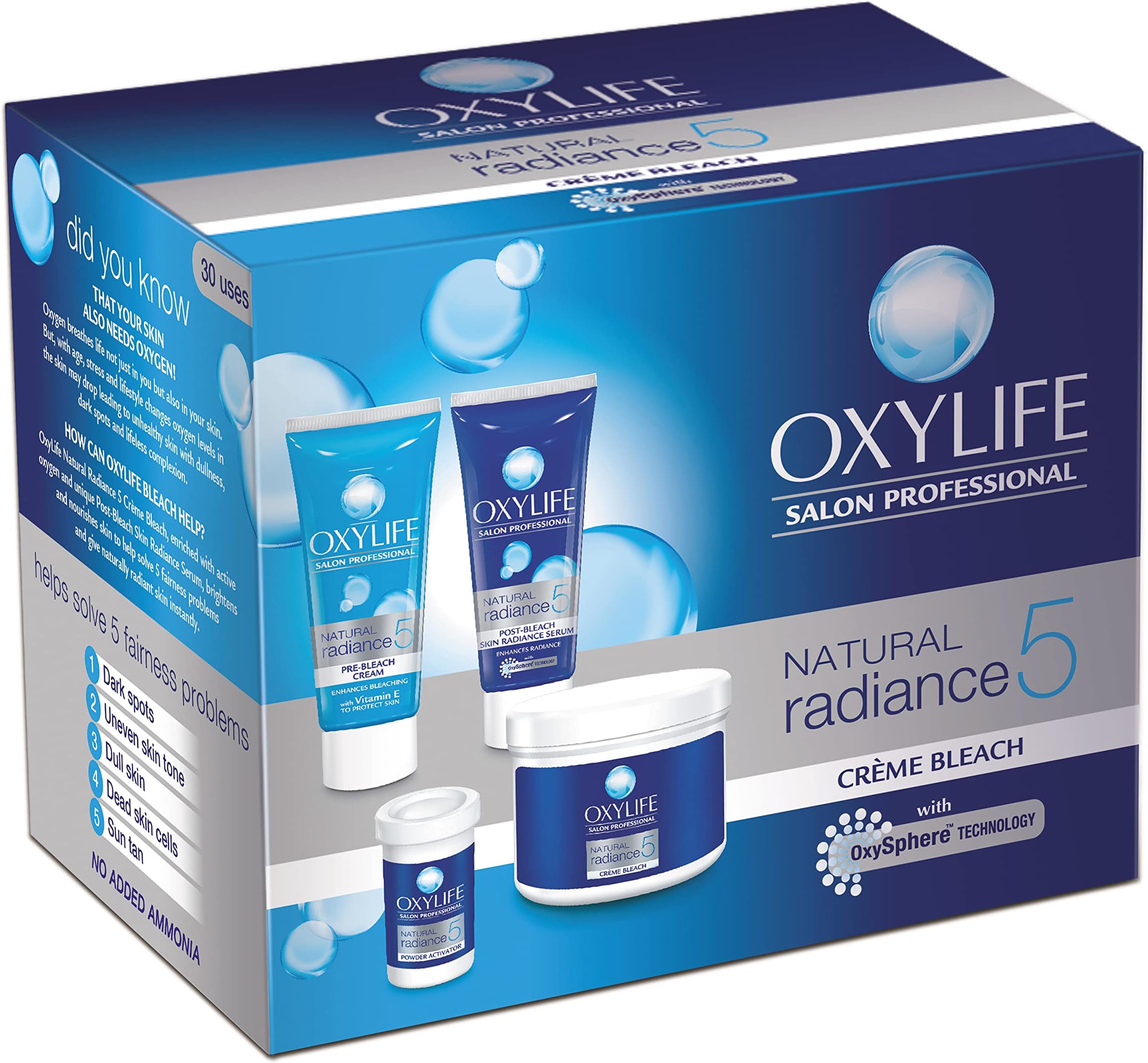Fem Oxylife Professional Natural Radiance5 Creme Bleach 126 Grams