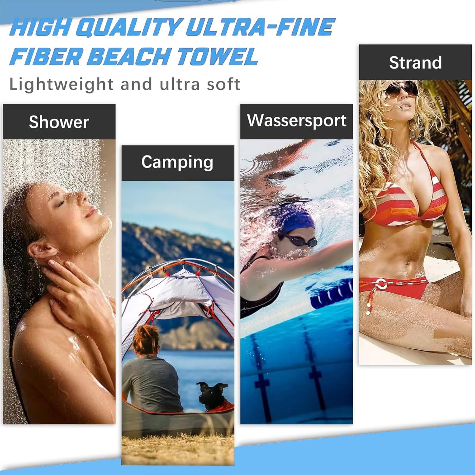 Telo Mare Microfibra Grande 100x200cm 2 Pezzi Asciugamano Palestra Cane Telo Mare Antisabbia Grande Uomo Donna Spiaggia Accessori per Palestra Viaggi Spiaggia Sauna Yoga Travel Regali Gatto OC-242