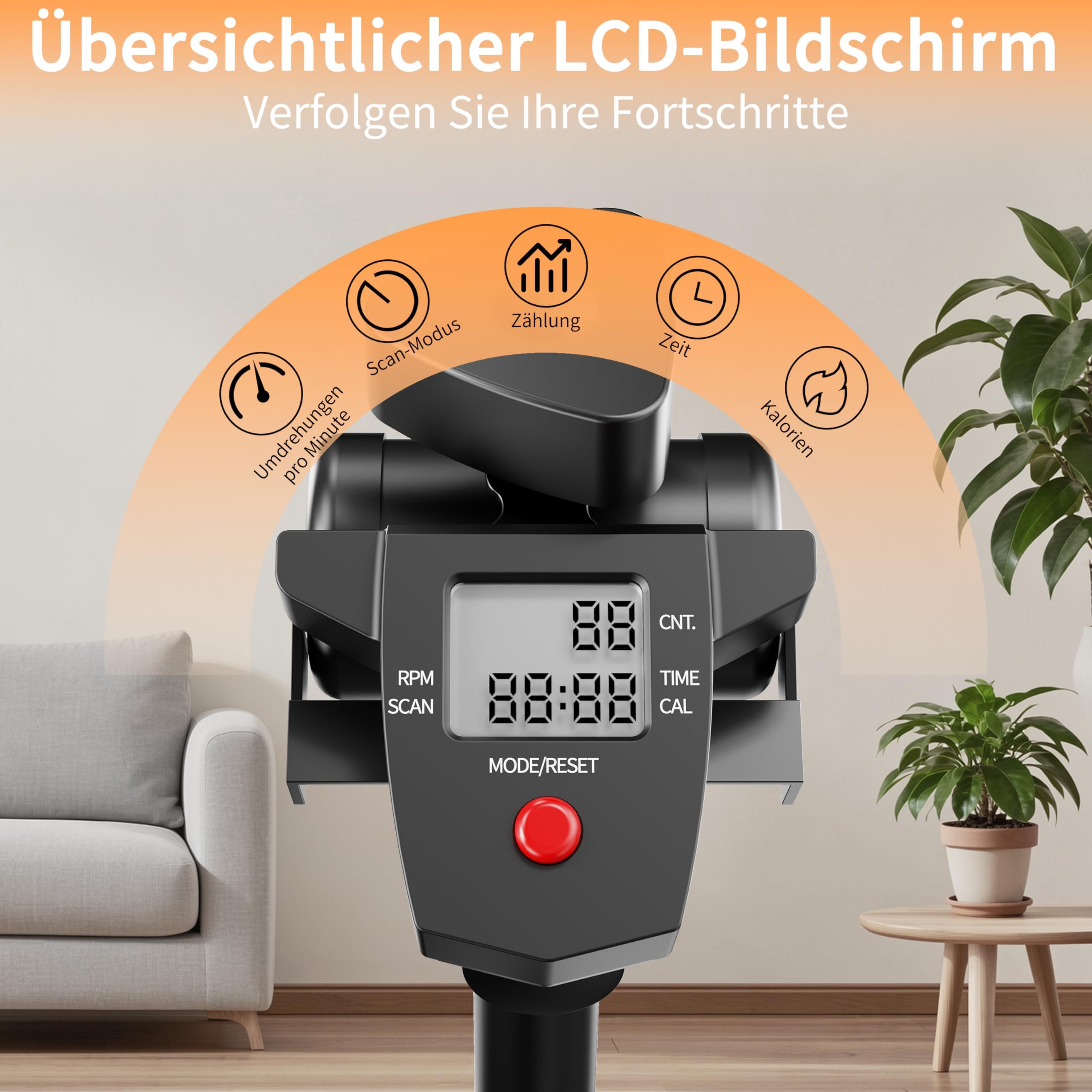 Heimtrainer Fahrrad, Reha-Heimtrainer für Senioren mit LCD-Display, Kompaktes Hand- und Fußtrainingsgerät für Physiotherapie und Fitness zu Hause