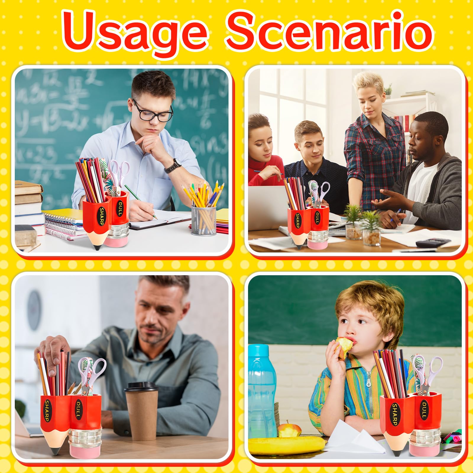 Cholemy Portalápices con forma de lápiz, divertido soporte para lápices, dispensador de lápices, contenedor con forma de lápiz, organizador de almacenamiento para escuela, aula, estudiantes,