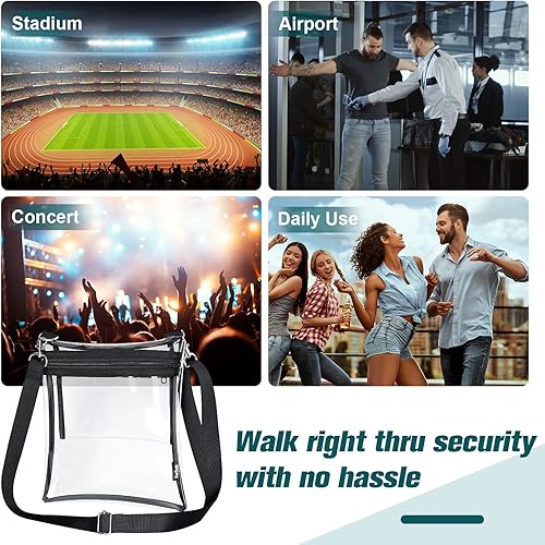 Miniatura 5 de Bitjoy Clear Bag Stadium Approved Purse Transparent Plastic Crossbody Concert Bag for Women Men - See Through PVC Purse